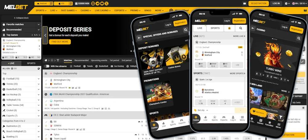 Melbet Desktop and Mobile Casino and Sportsbook Screenshot